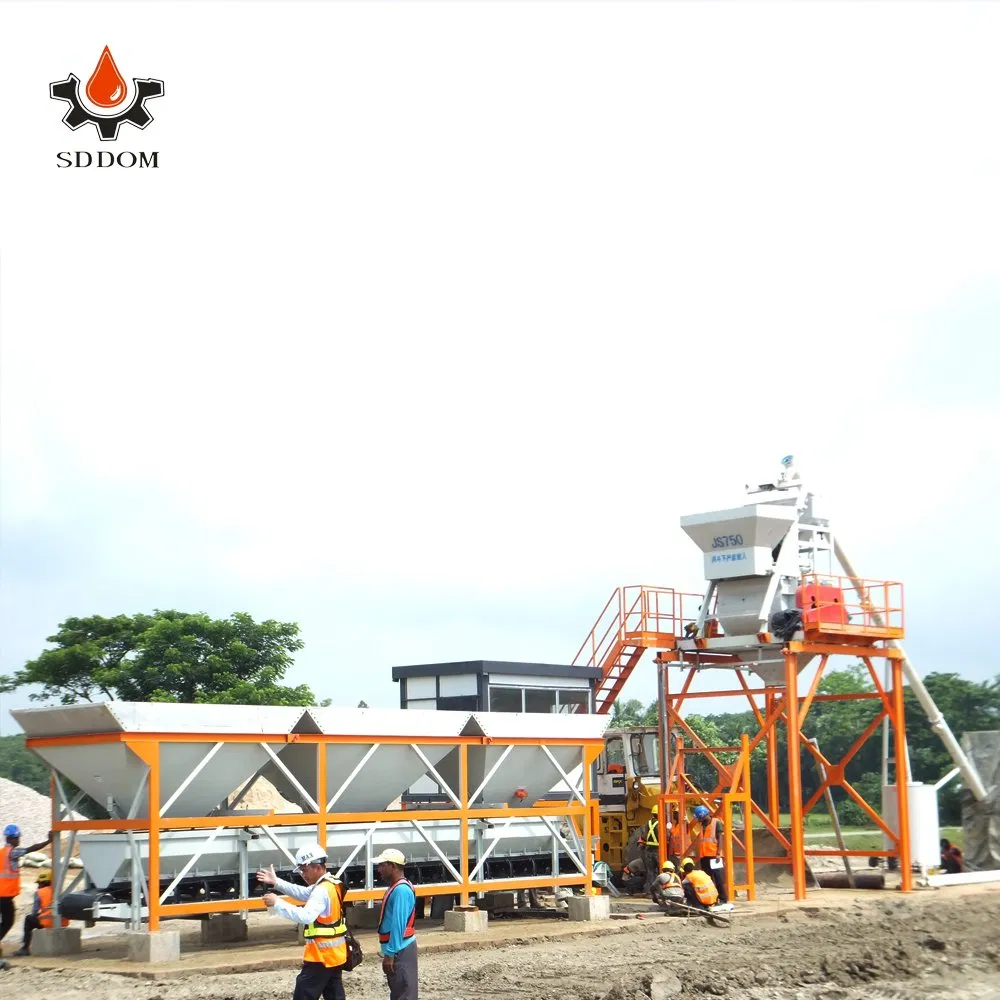 Hzs25 Engineering Construction Equipment Concrete Mixer Machinery Concrete Mixing Plant with Twin Shaft Concrete Mixer
