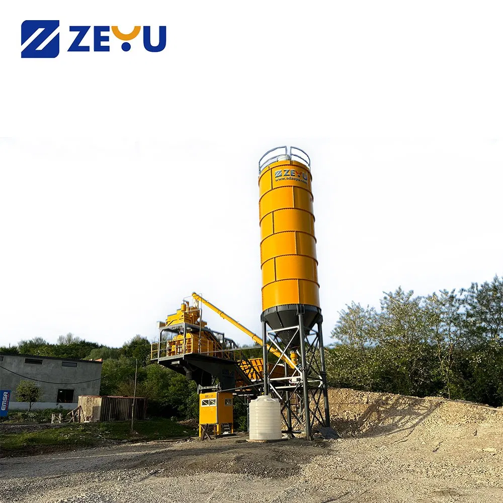 Mobile Concrete Batching Plant Yhzs60 with Control System and Twin Shaft Mixer