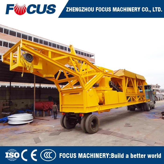 Manufacturers Portable Yhzs25 Mobile Concrete Mixer Plant Overall Power 40kw