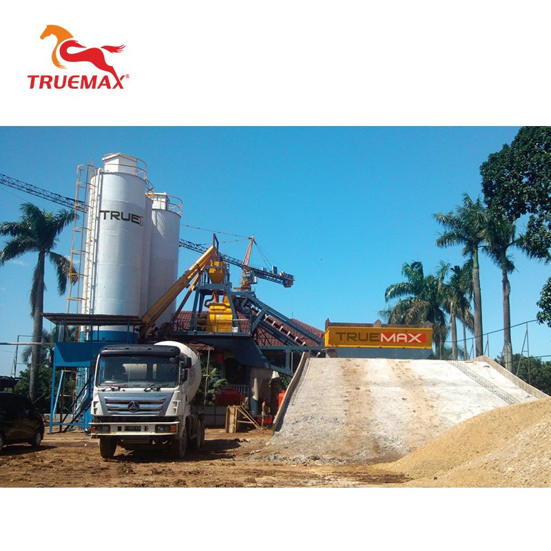 China Prices Truemax Concrete Machinery Fixed Cement Mixing Cbp60m Mobile Mixer Portable Concrete Batching Plant