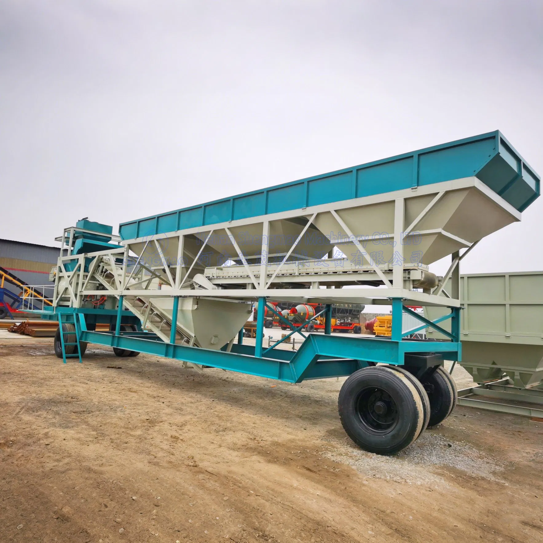 35m3/H Mini Portable Mobile Concrete Mixing Plant with Twin-Shaft Mixer