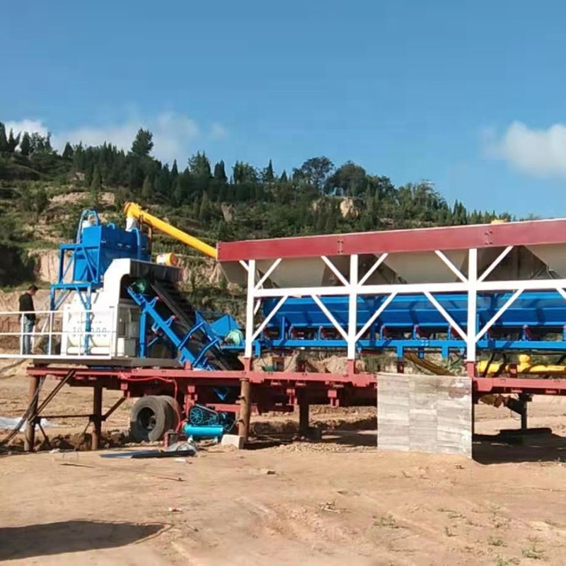 Custom Yhzs25-120 Portable Concrete Mixing Plant with Twin-Shaft Concrete Mixer Concrete Plant