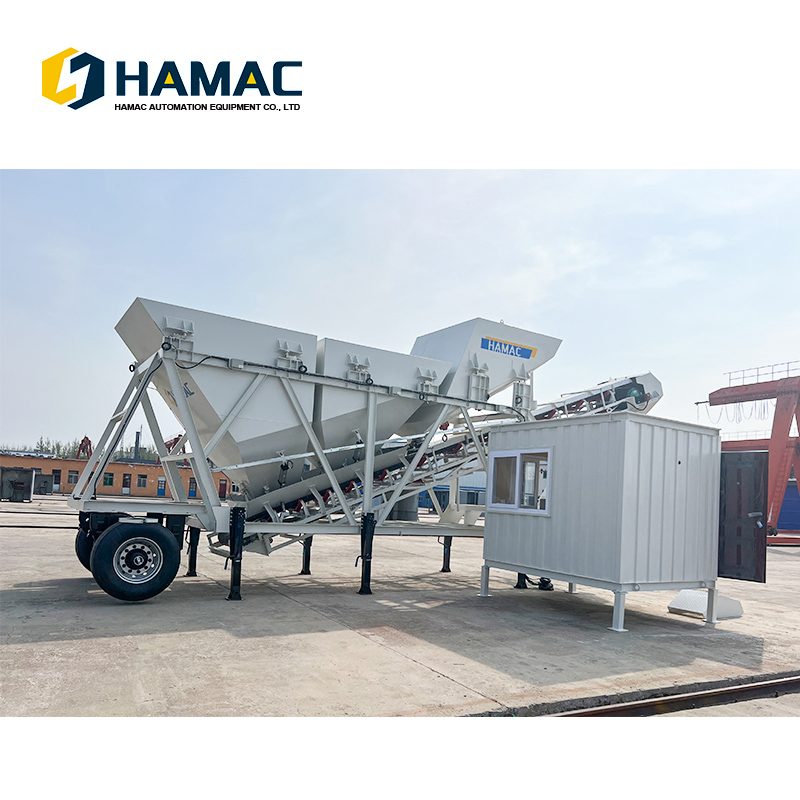 Hamac Hzm35 Customized Twin Shaft Mixer Mobile Dry Concrete Batching Plant