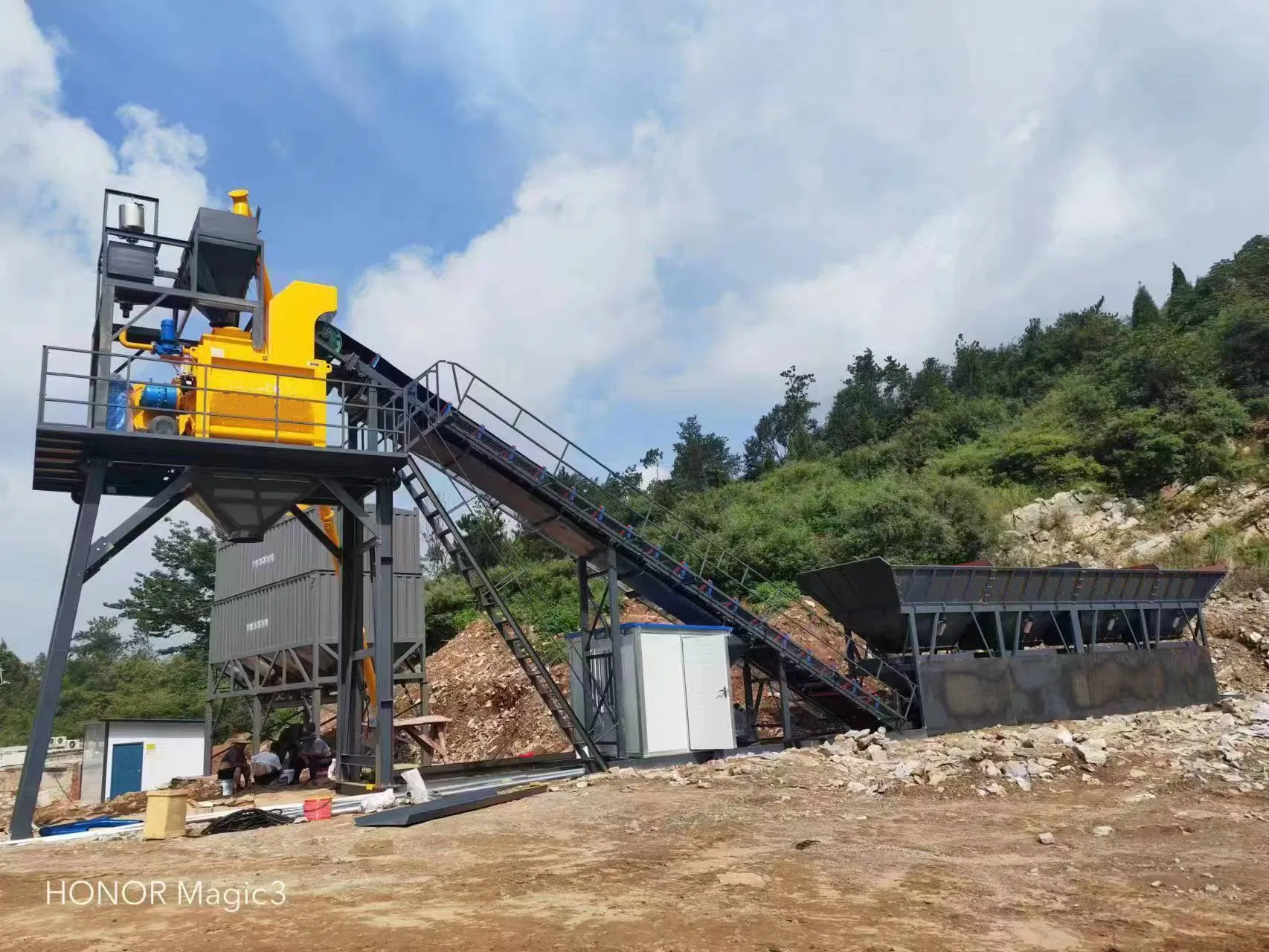 Pioneering Precast Excellence! Foundation Free Concrete Batching Plant &amp; Concrete Mixing Plant Hzs60d M3/H