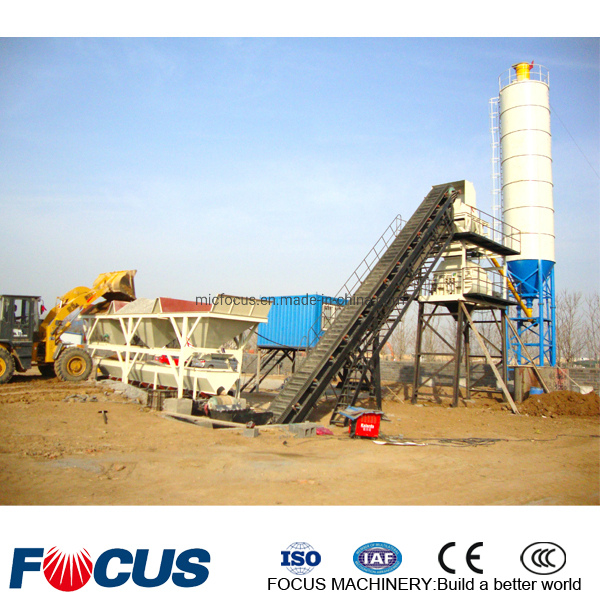 Stationary 25m3 35m3 50m3 60m3 75m3 Cement Concrete Batching Mixing Plant with Twin Shaft and Planetary Mixer for Ready Mix