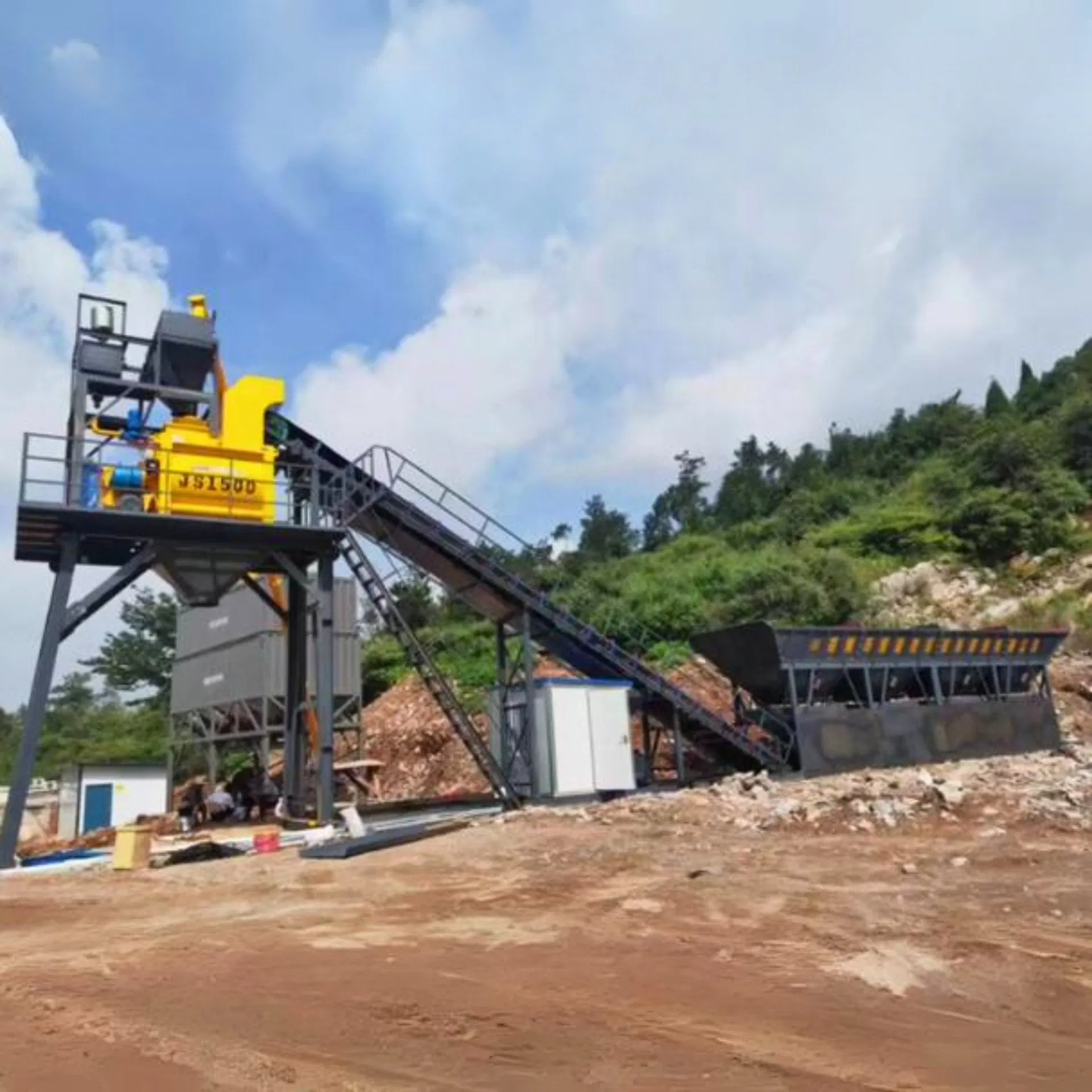 Stationary Ready Concrete Mixer Plant Construction Machinery Concrete Batching Plant Portable