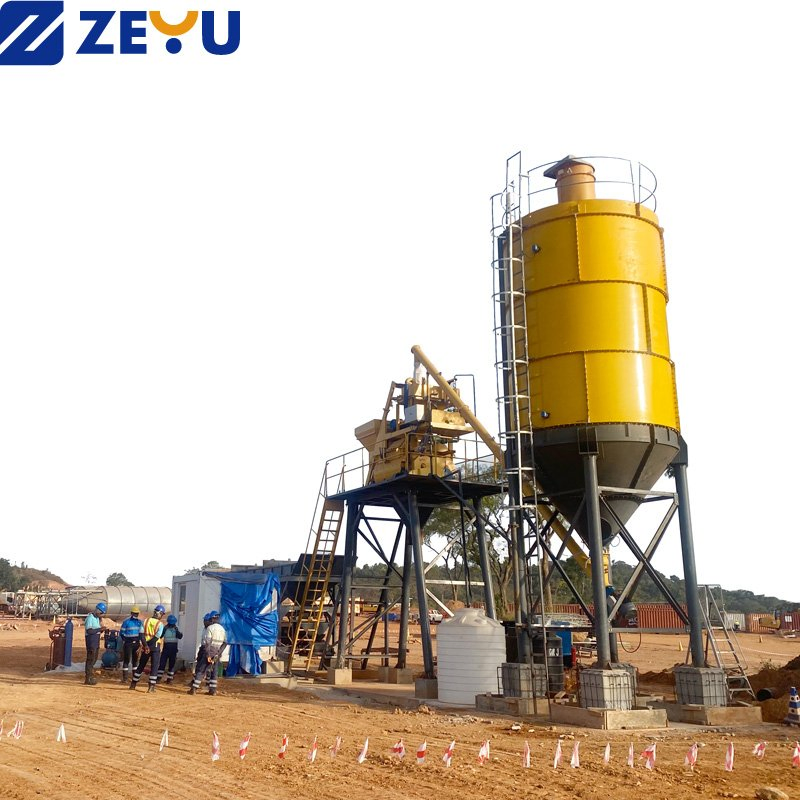 Hzs60 Concrete Mixing Plant, Eco-Friendly Dust Removal &amp; High Precision Batching