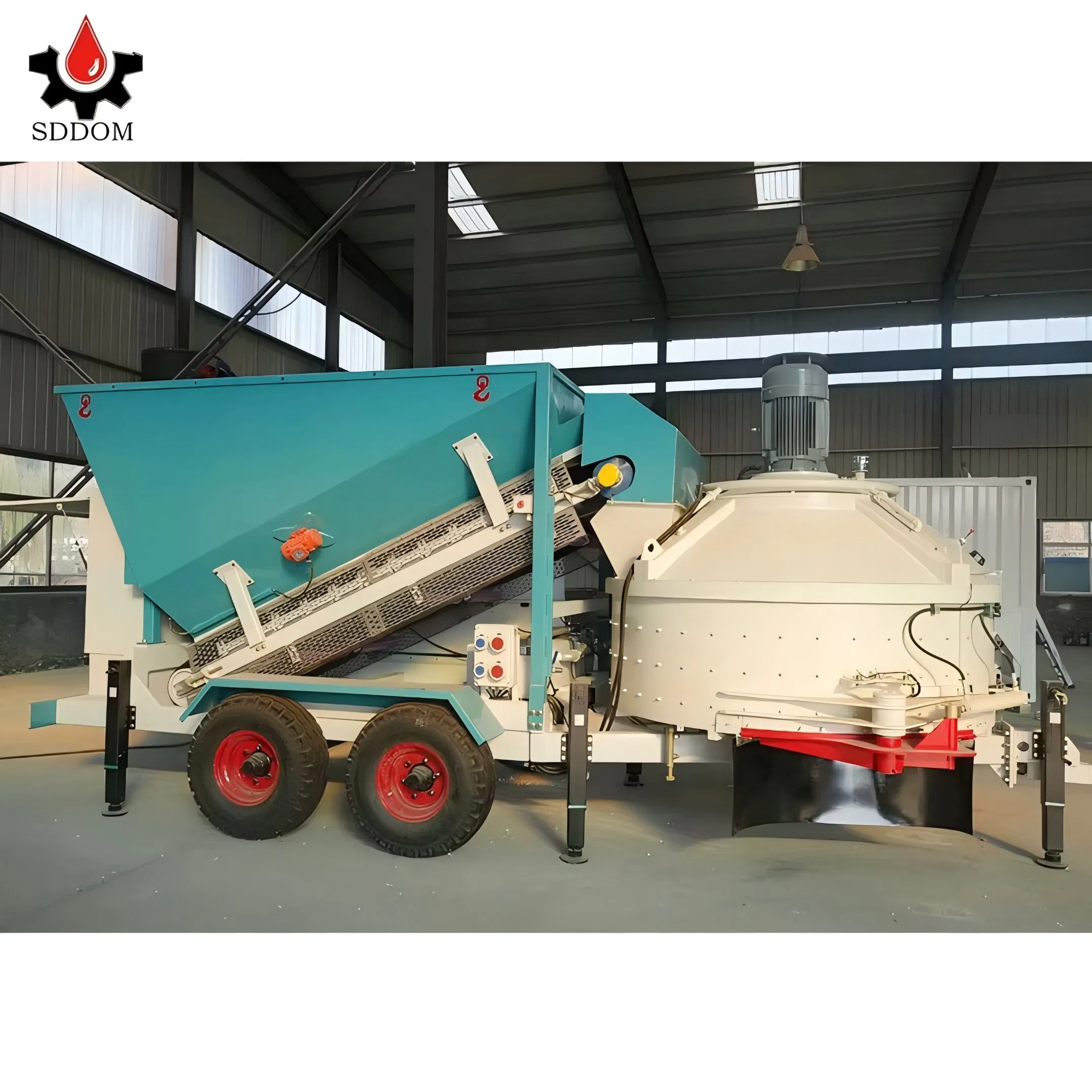 Sddom Customizable Mobile Concrete Batching Plant - High Precision Mixing, Suitable for Bridge &amp; Building Projects