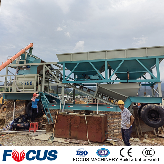 35m3/H Compact Mobile Concrete Batching Plant Price