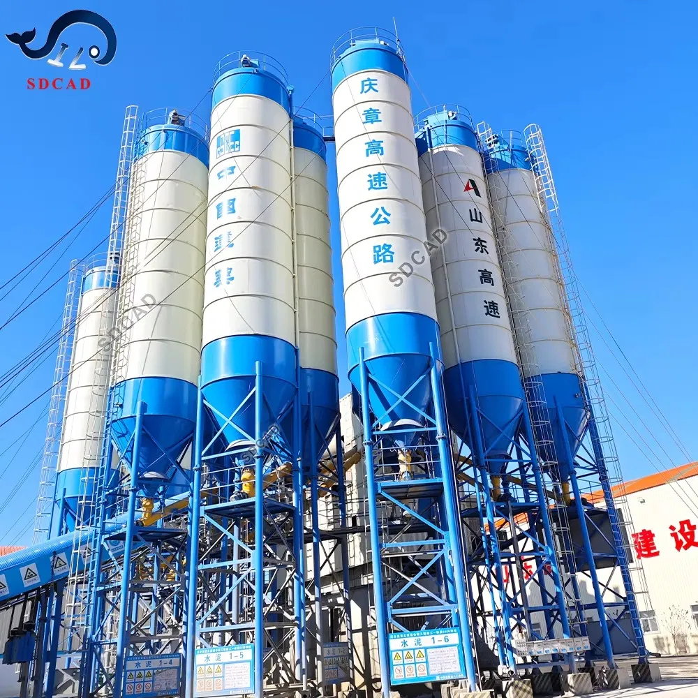 Large Capacity Steel Cement Silo Use for Stationary Concrete Batching Plant with Customizable Design Bulk Storage