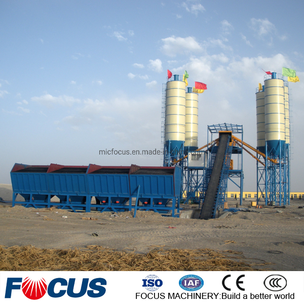 Ready Mixed Hzs120 120m3/H Belt Conveyor Concrete Batching Mixing Plant Container Type with Fully Automatic Computer Control 2000L Twin Shaft Mixer