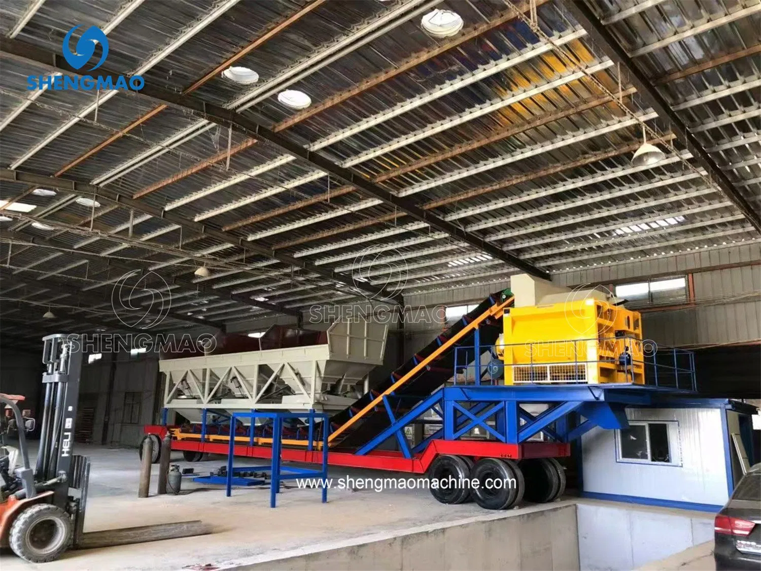 Yhzm60 Mobile Concrete Batching Mixing Plant for Concrete Ready Mix