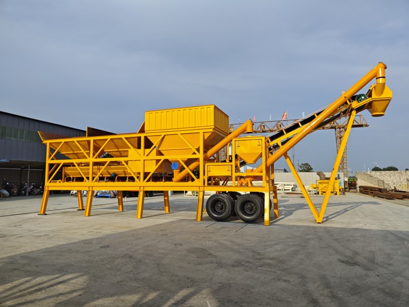 30m3/H Mobile Dry Portable Concrete Batch Plant Cement Mixer