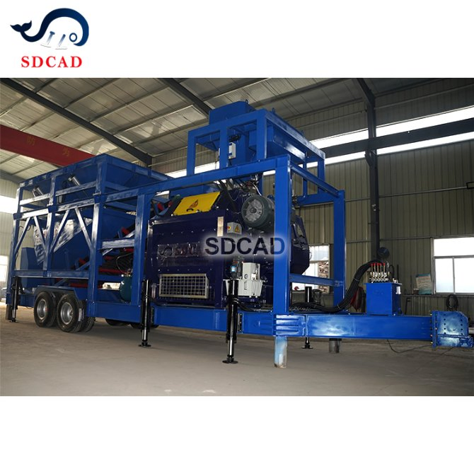 Small Mix Mobile Concrete Batching Plant Electric Hydraulic 25m3 Concrete Plant
