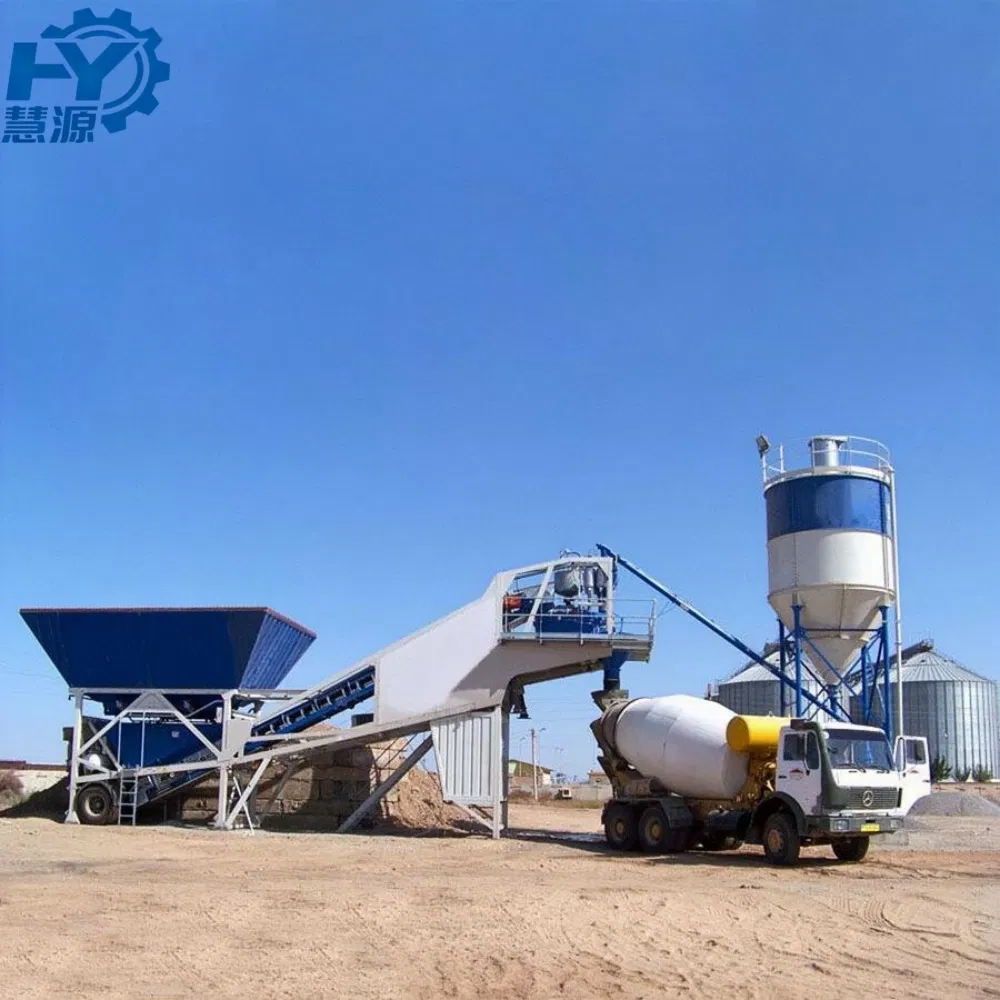 25m³/H Portable Concrete Mixing Plant Yhzs25 Concrete Batching Plant with Js500 Twin Shaft Mixer
