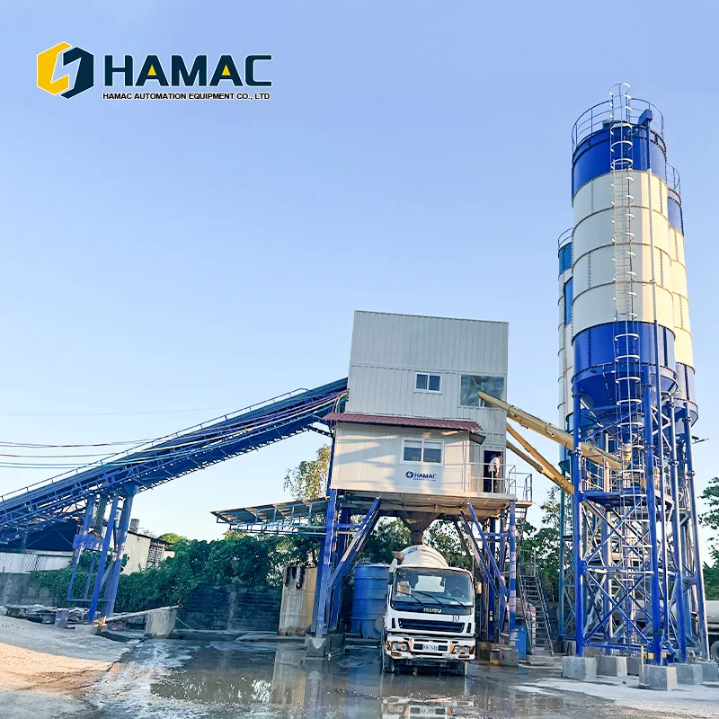 3 Bin Batch Type Concrete Batching Plant Stationary Automated Batching Systems Aggregate Dosing System