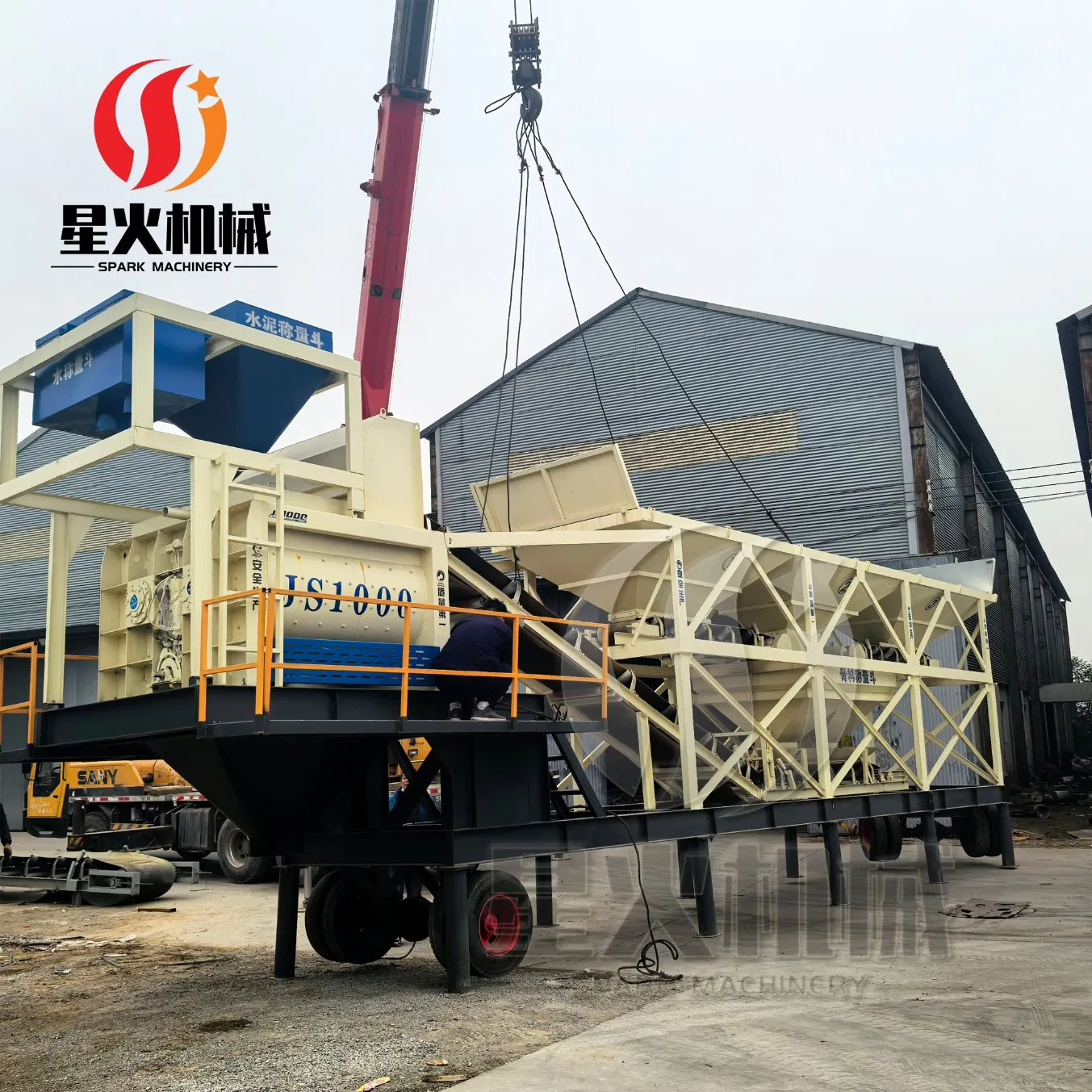 Zhengzhou Supply Concrete Batching Plant 25/35/50 M3/H Supporting Fly Ash Mix Applications