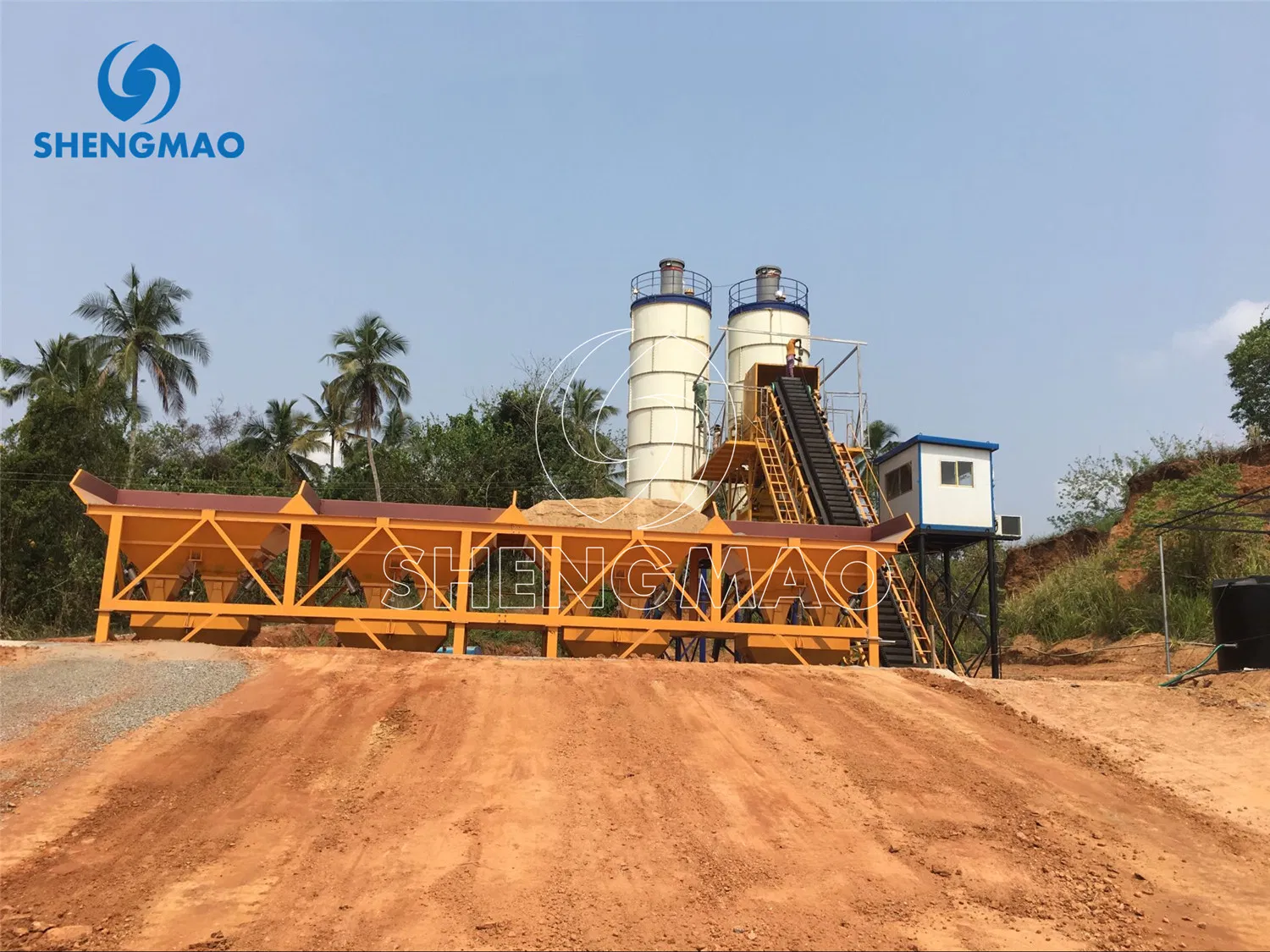 25m3 35m3 50m3 60m3 75m3 Cement Concrete Batching Mixing Plant with Twin Shaft and Planetary Mixer for Ready Mix and Precast