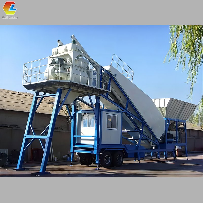 Wheel Type Concrete Mini Batching Plant Ready Mix Batch Plant for Sale