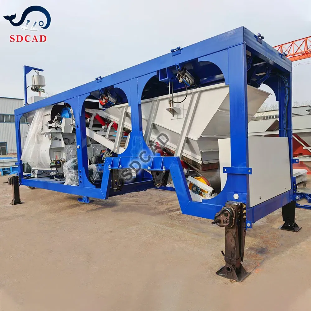 50m3/H Planetary Mixer Semi Mobile Concrete Batching Plant