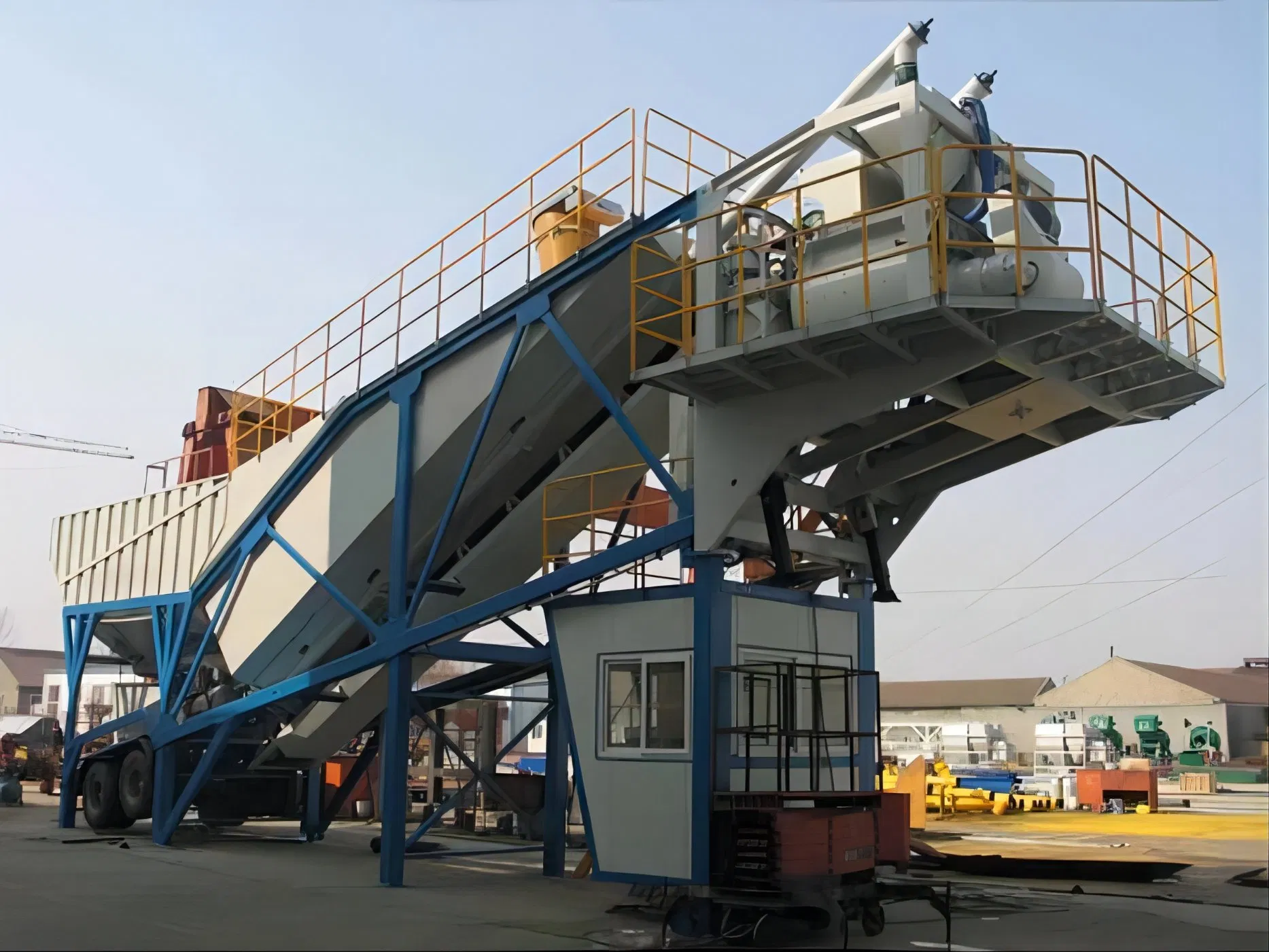 Mini Mobile Wet Concrete Batching Plant with Pump Cement Concrete Mixing Plant