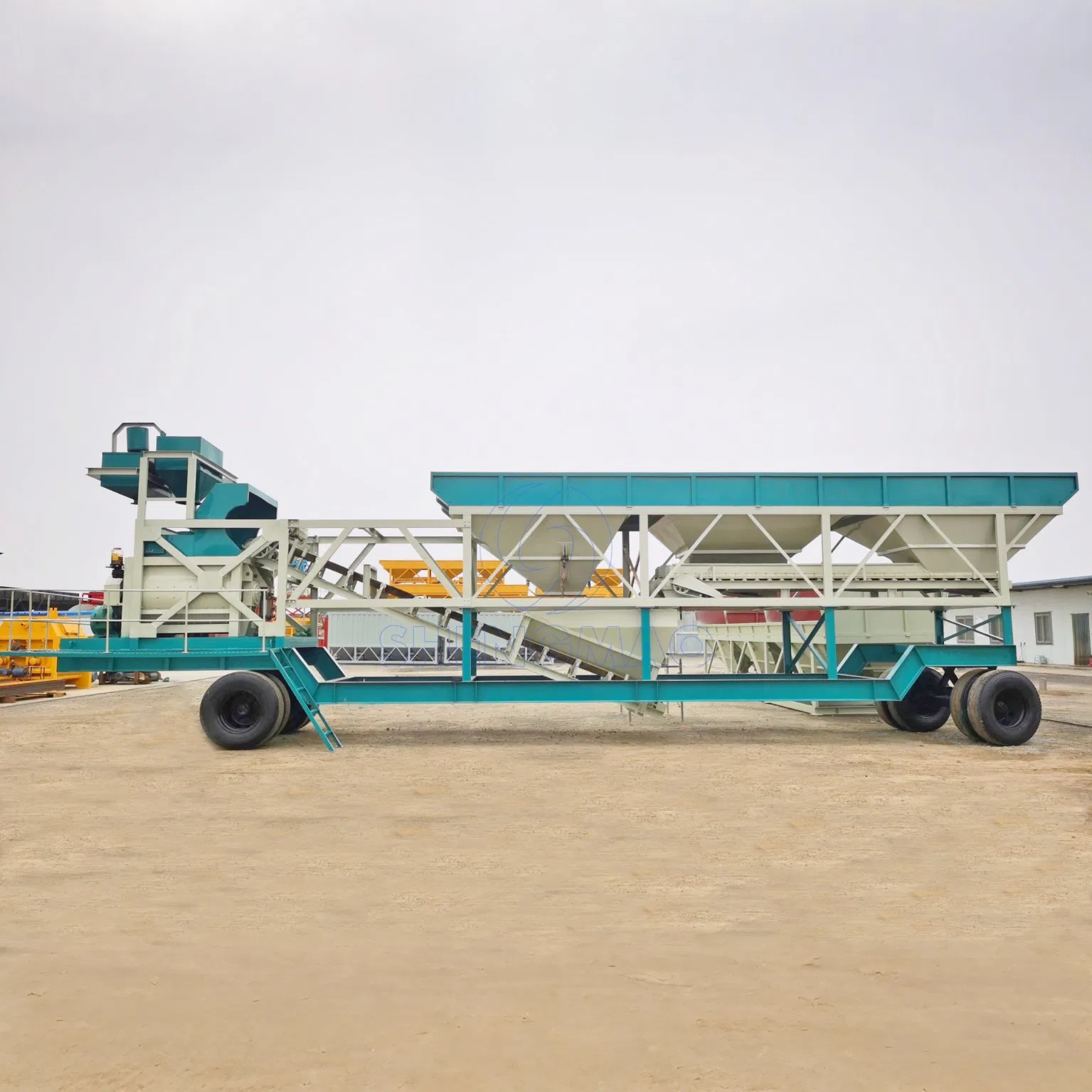 35m3/H Mini Portable Mobile Concrete Mixing Plant with Twin-Shaft Mixer
