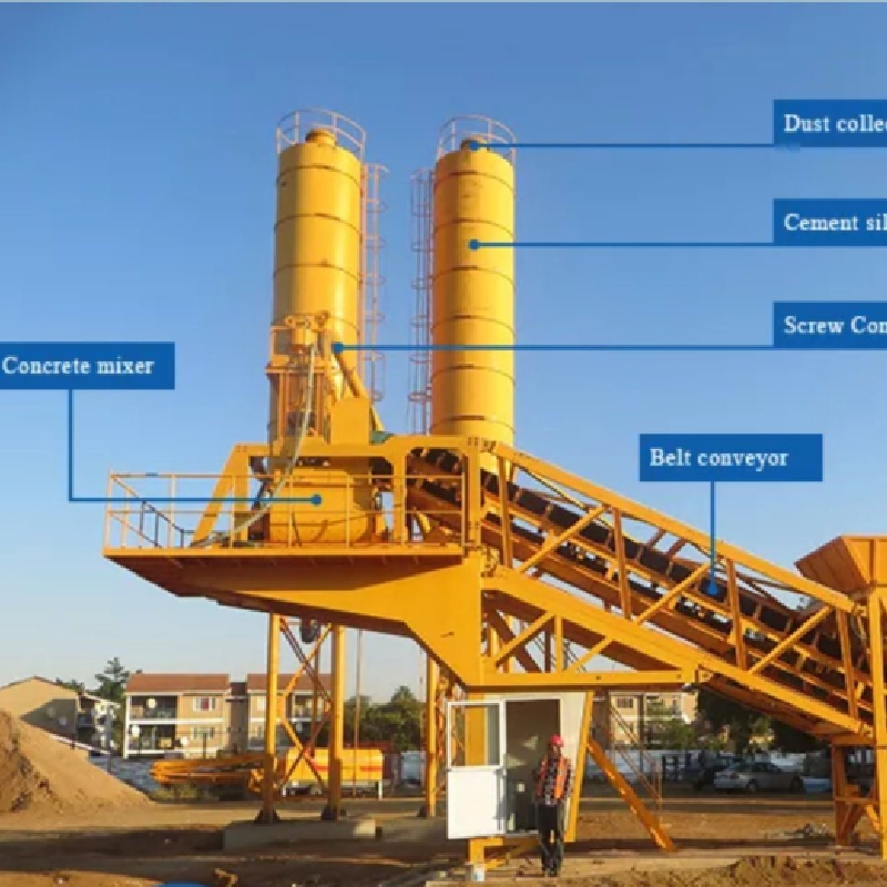 New Type 25-100m3/H Mobile Ready Mix Concrete Batch Plant Ready Mix