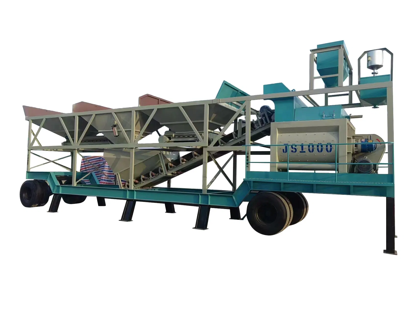 Portable Ready Mixed Batch Cement Wet Mix Precast Mixing Concrete Machinery Layout Mobile Concrete Batching Plant Price for Sale