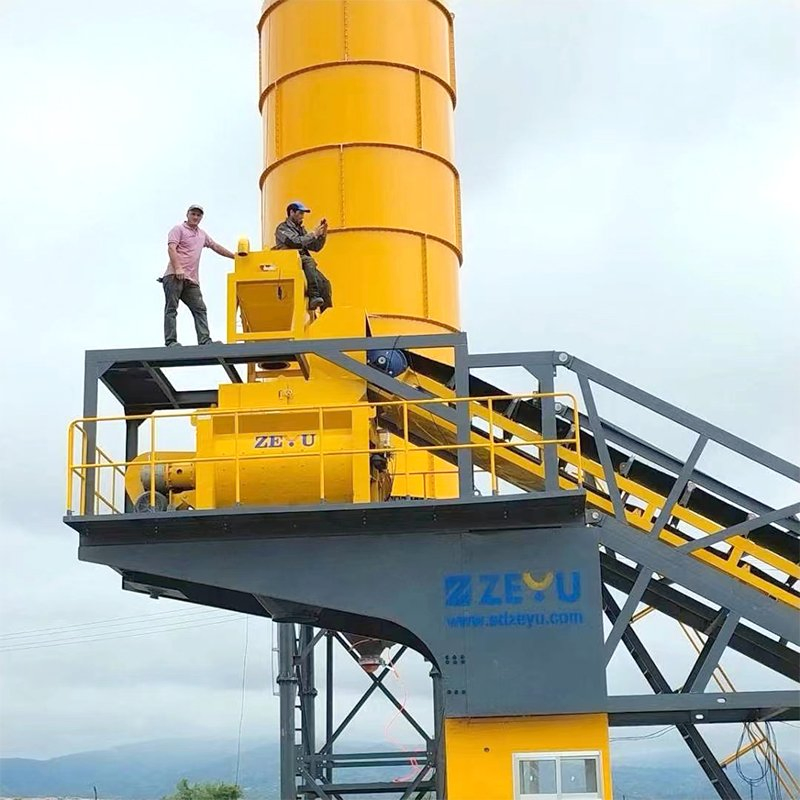 New Reliable Continuous Automated Mobile Mix Concrete Batching Plant for Road Construction