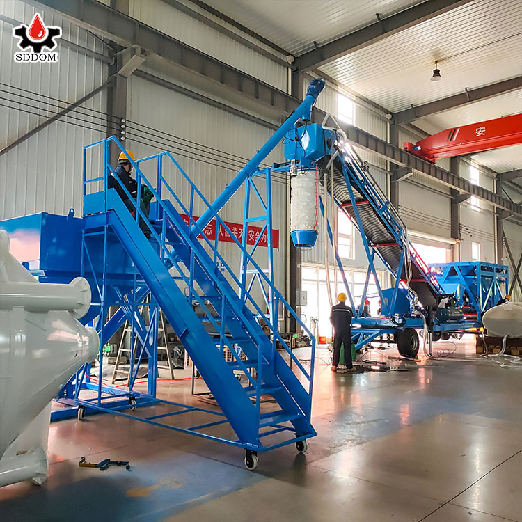 Sddom Mobile Type 50m3/H Dry Mix Concrete Batching Plant for Sale