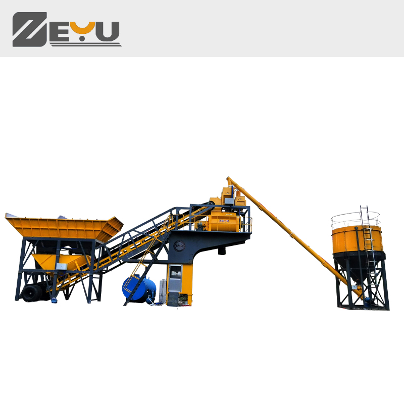 Chinese Manufacturer Yhzs75 Mobile Batching Plant with Concrete Twin Shaft Mixer