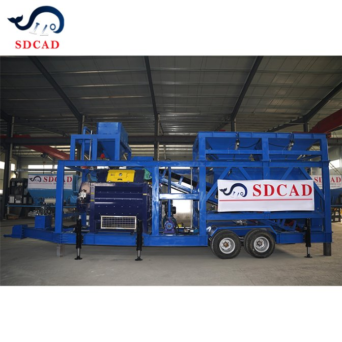 Strong Production Capacity Portable Concrete Batch Plant Cement Plant Twin Shaft Concrete Mixer for Sale