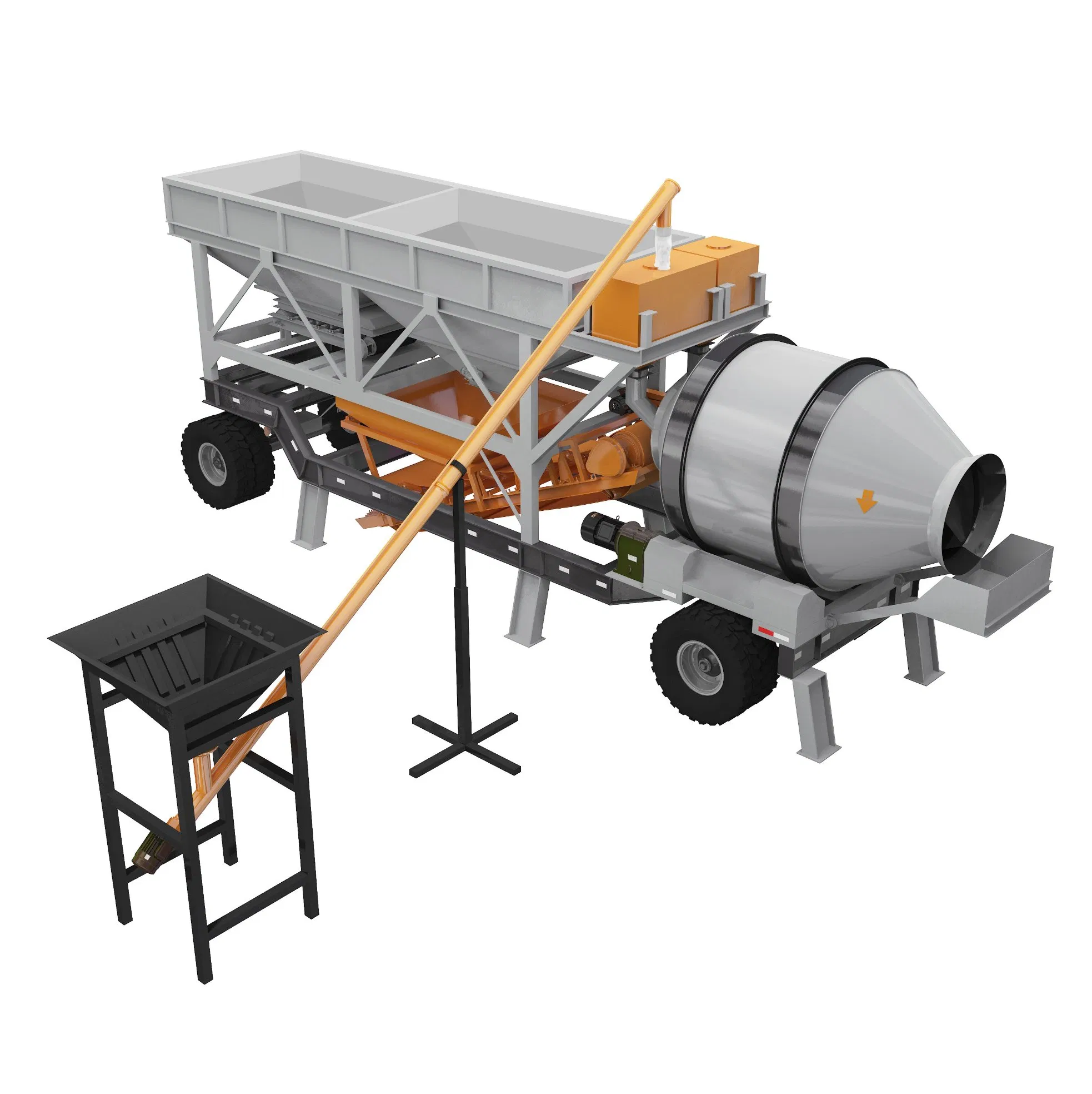 Yhzm25-100m3/H Small Mobile Ready Mix Concrete Batching Plant