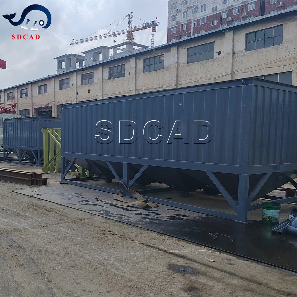 Sdcad 30m3/H Ready Wet Mix Mini Small Truck Mounted Mobile Concrete Batching Mixing Plant with Horizontal Cement Silo Factory Price