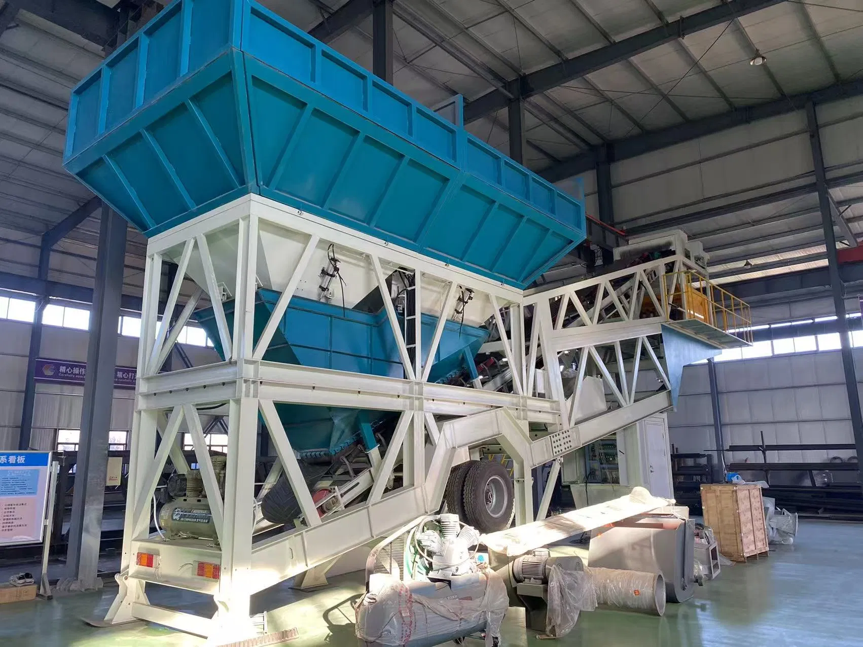 Mobile Concrete Plant Easy Transport Flexible Modular Design Mobile Max 100m3/H Concrete Mixing Batching Plant