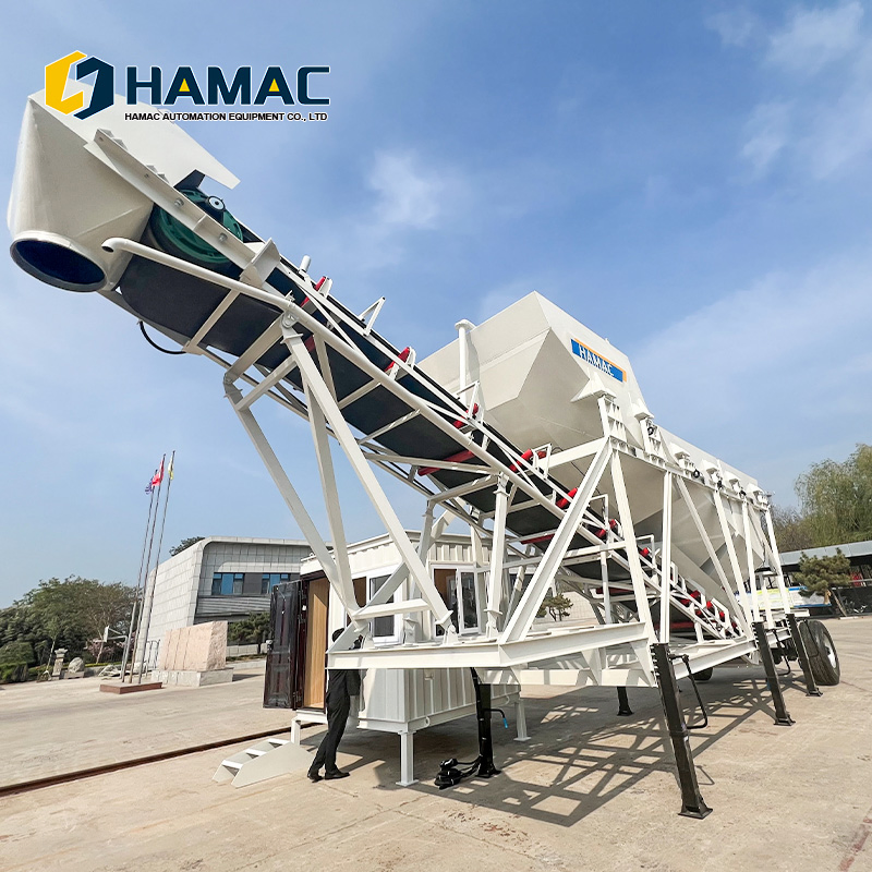 Hamac Hzm35 Customized 25-35m3 60m3 75m3 90m3 120m3 180m3 240m3 Mobile Dry Cocnrete Batching Plant with Fly Ash Silo