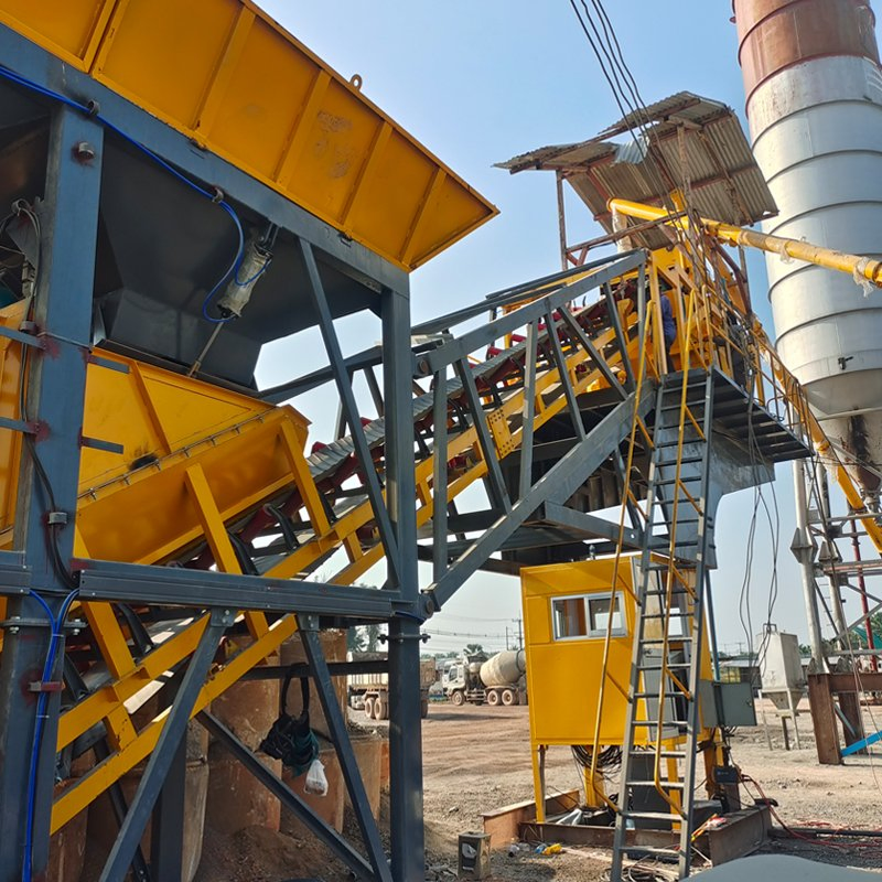 Portable Reliable Continuous Automated Mterial Mobile Mix Concrete Batching Plant for Road