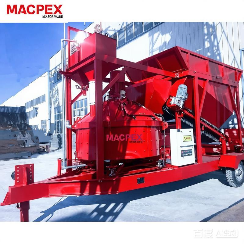 Cost Effective Truck Towed Portable Concrete Batching Plant with Planetary Mixer