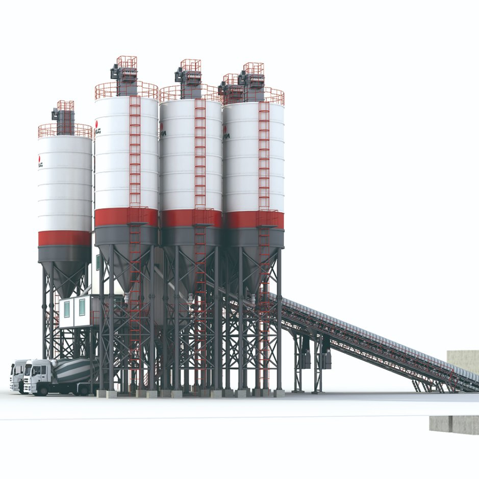 90 Cu M3 Truckmounted Compact Concrete Batching Plant