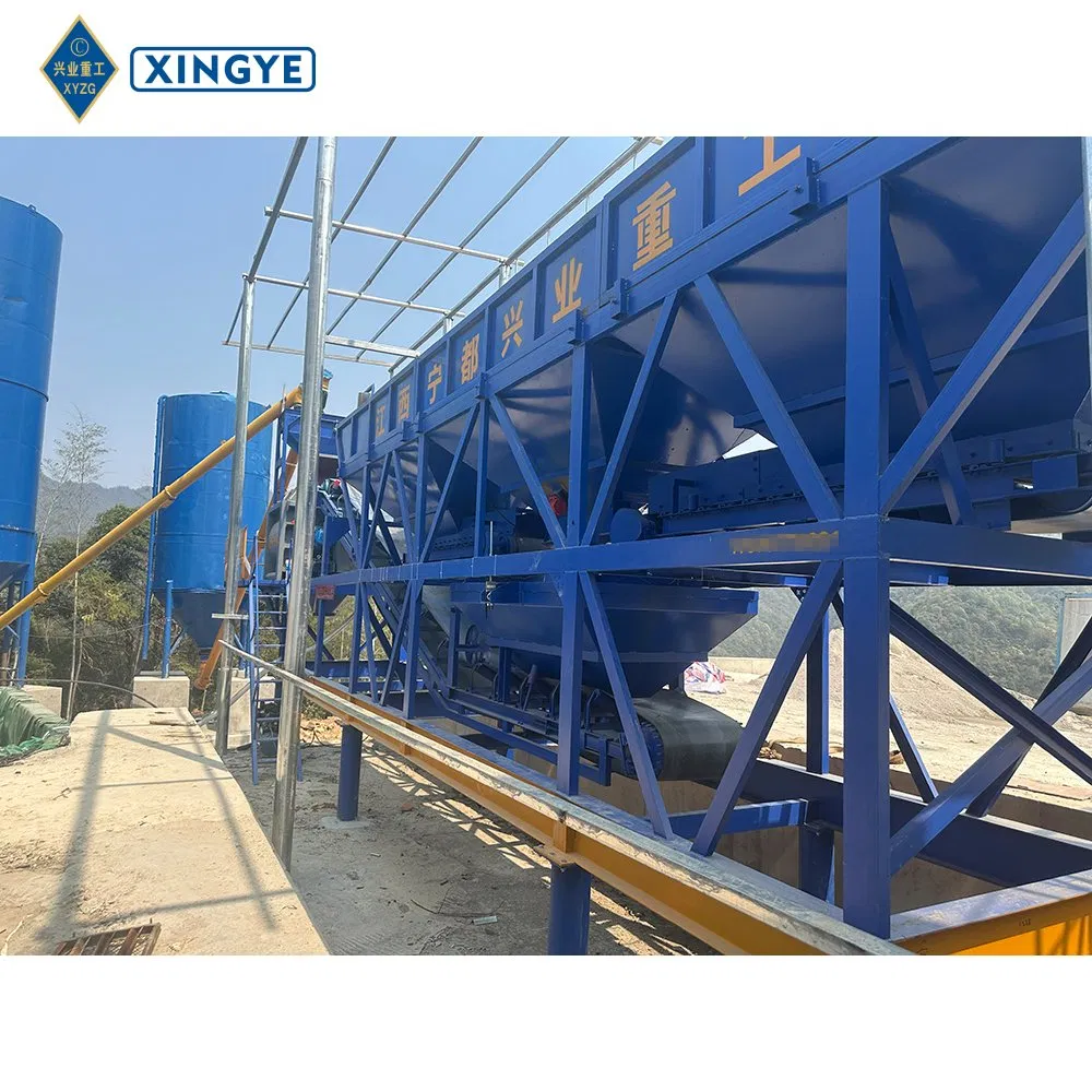 No Foundation Hzs60 Concrete Mixing Plant with Js1000 Twin Shaft Forced Mixer