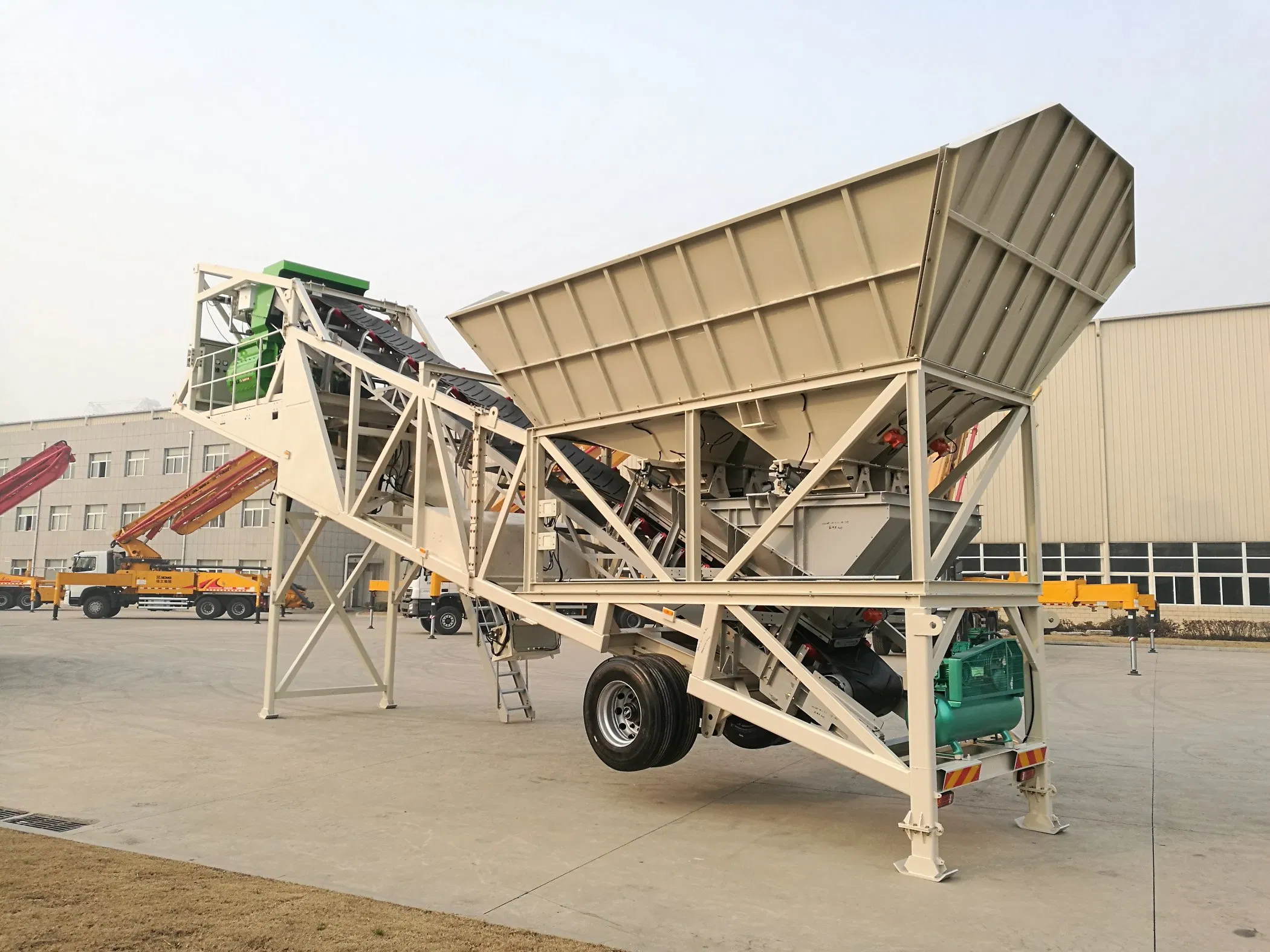 XCMG Hzs60ky Used Small Portable Mobile Concrete Batching Mixer Plant for Sale