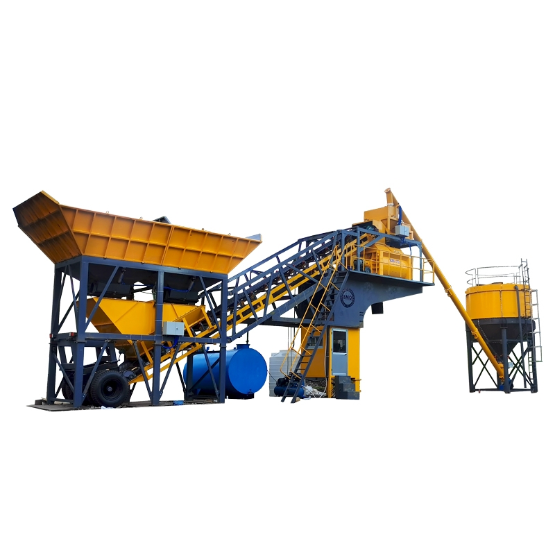 New Reliable Continuous Automated Mobile Mix Concrete Batching Plant for Road Construction