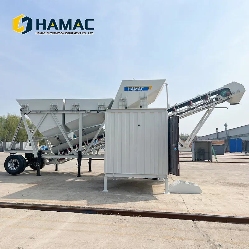 Concrete Batching Plant Dry Mixer Cement Mixing Station Compact Plant with No Foundation