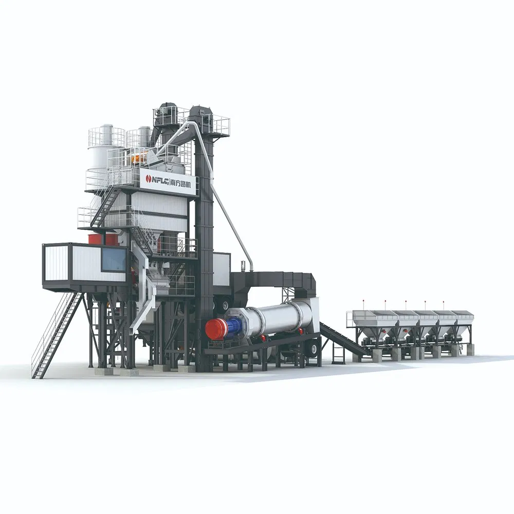 Mobile Continuous Asphalt Mixing Plant Dual Motor Drive Concrete Batch Mixer 160t/H Bitumen Asphalt Batching Plant