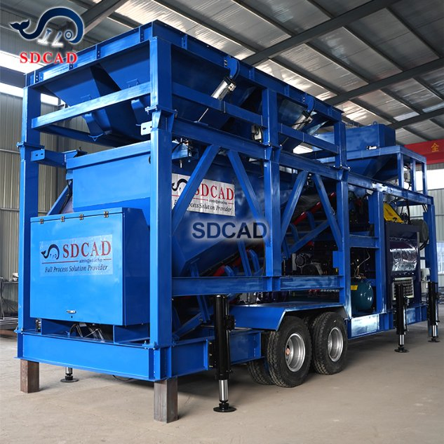 Small Mix Mobile Concrete Batching Plant Electric Hydraulic 25m3 Concrete Plant