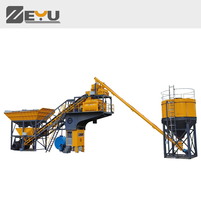 Chinese Manufacturer Yhzs75 Mobile Batching Plant with Concrete Twin Shaft Mixer