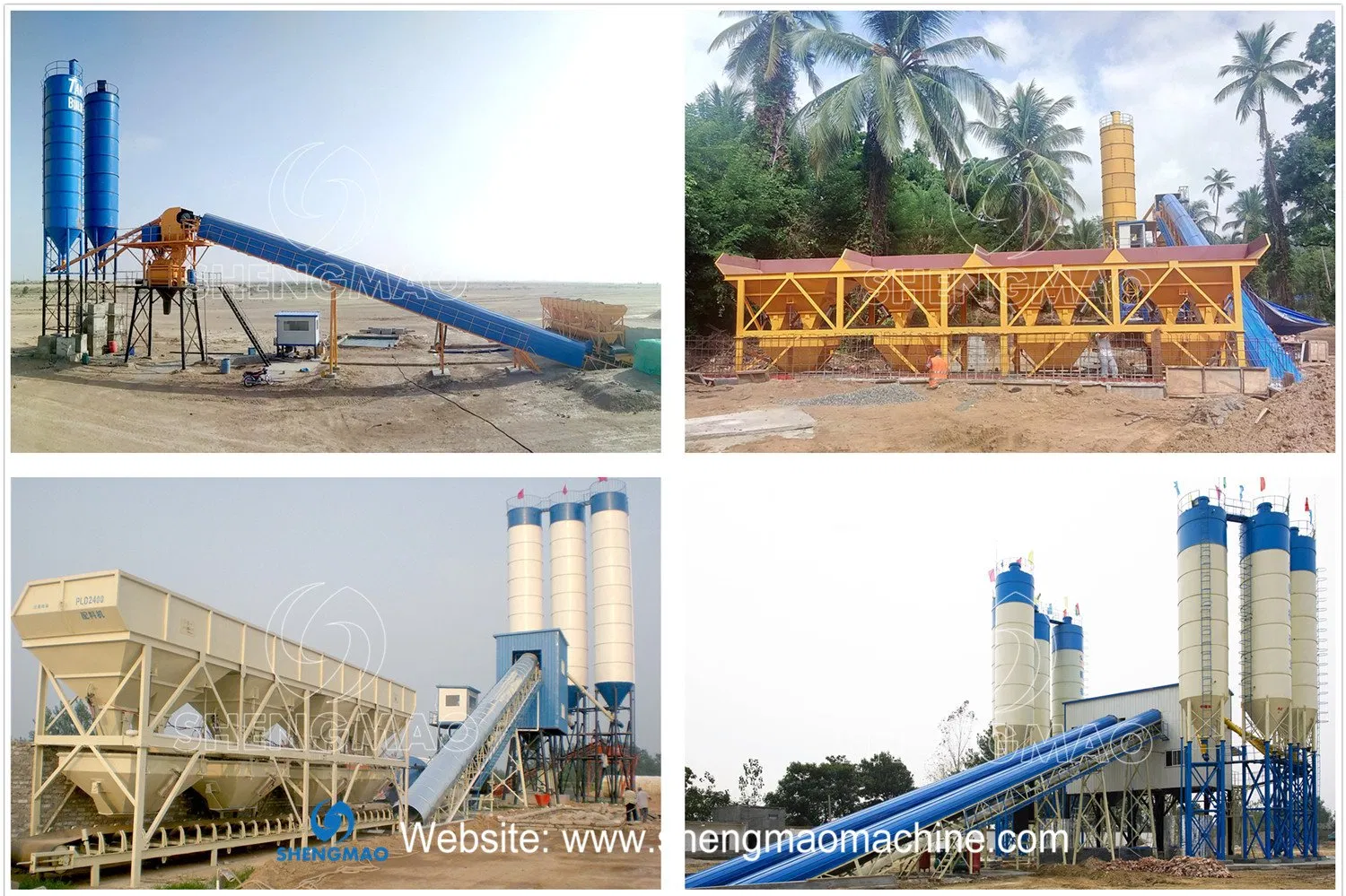 25m3 35m3 50m3 75m3 Concrete Beton Mixing Plant with Twin Shaft Mixer and 100t Vertical Cement Fly Ash Powder Silo