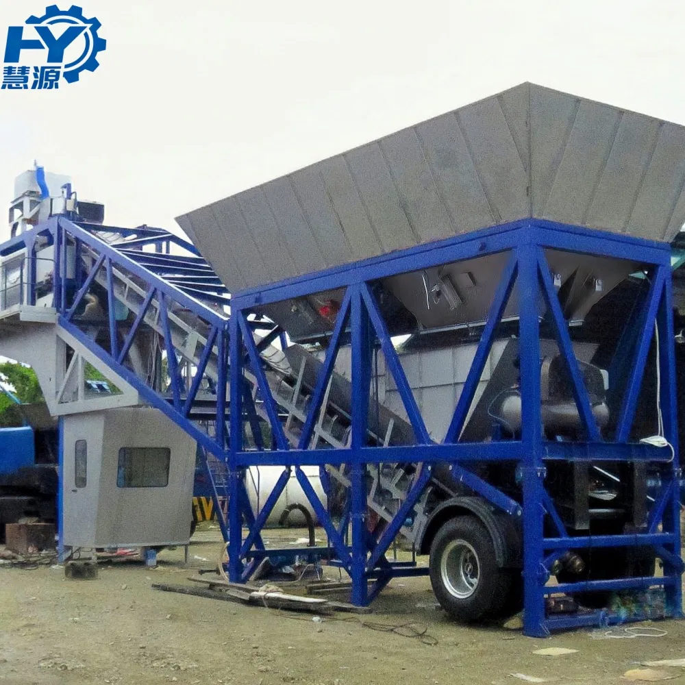 25m³/H Portable Concrete Mixing Plant Yhzs25 Concrete Batching Plant with Js500 Twin Shaft Mixer