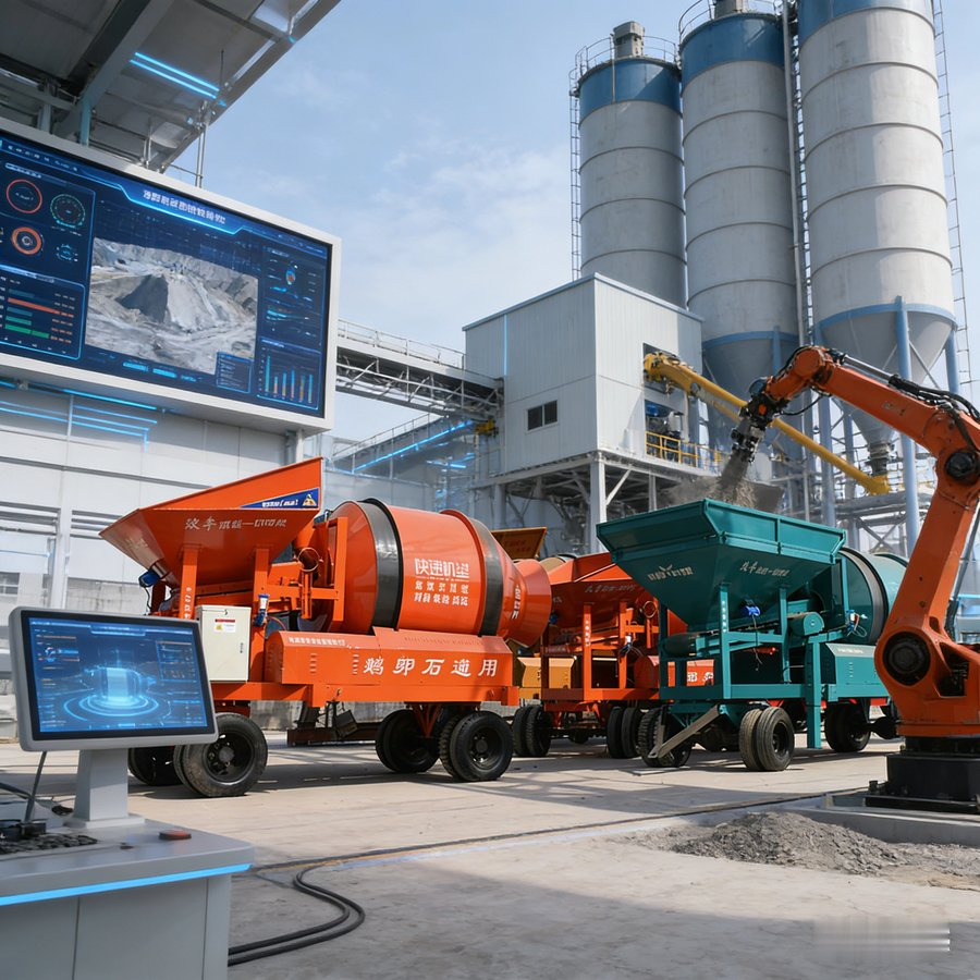 105 Kw Mini Small Portable Mobile Concrete Mixer Mixing Batching Plant Station