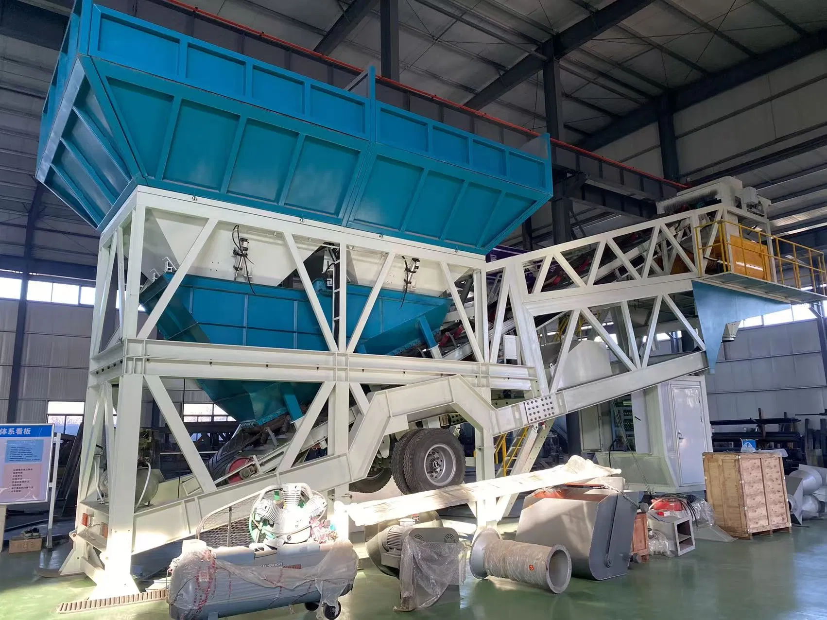 Easy Disassemble Easy Transport Modular Design Mobile Portable Max 100m3/H Concrete Mixing Batching Plant